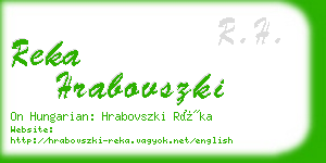 reka hrabovszki business card
